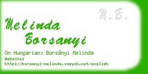 melinda borsanyi business card