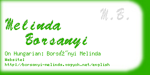 melinda borsanyi business card